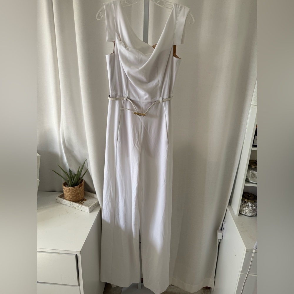 Black halo Jackie O jumpsuit belted wideleg FINAL PRICE - Picture 4 of 10